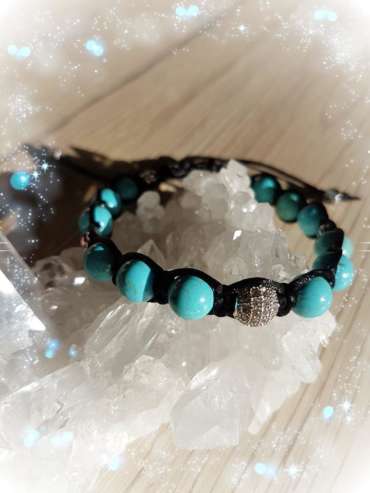 Bracelet Shamballa Howlite turquoise