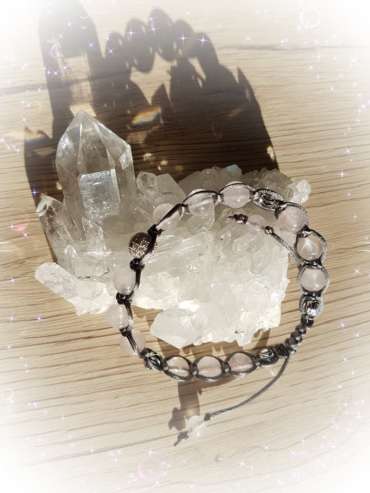 Bracelet Shamballa Quartz rose