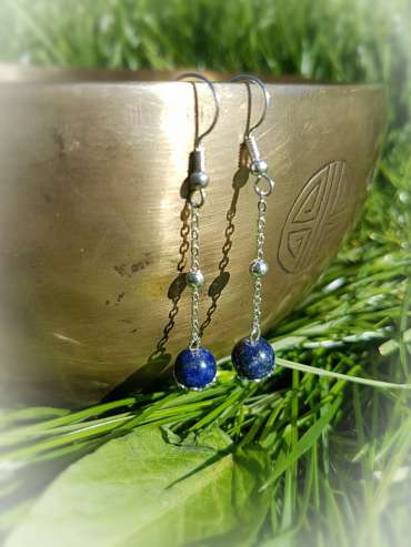 Boucles d’oreilles pendantes Lapis lazuli