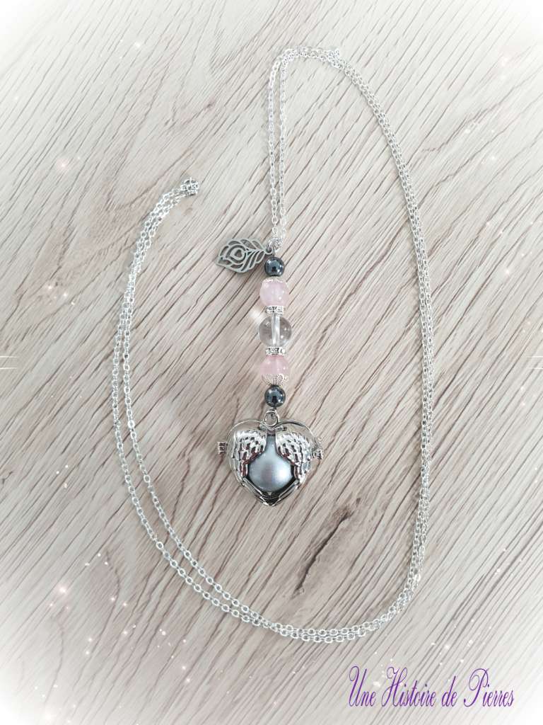 Bola de grossesse Coeur ailes d'ange et plume