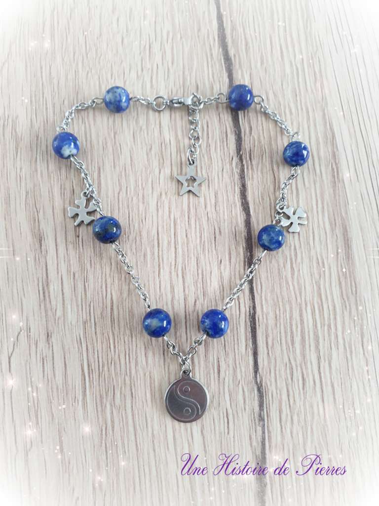 Chevillère Yin et Yang Lapis lazuli