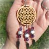 Collier Fleur de Vie, Améthyste et Howlite – Image 3
