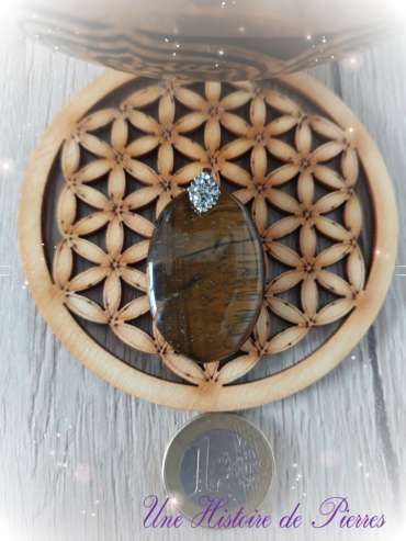 Pendentif Oeil de Tigre et Rune de protection