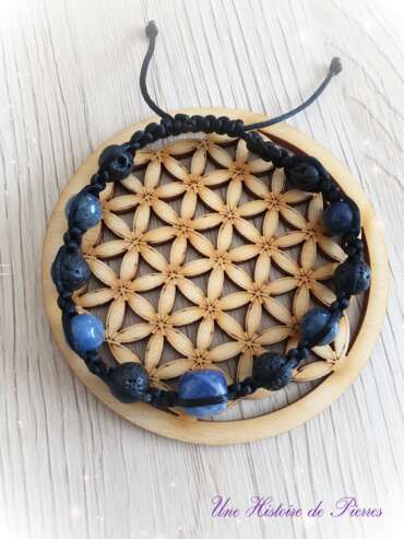 Bracelet Shamballa Homme Sodalite et Pierre de Lave