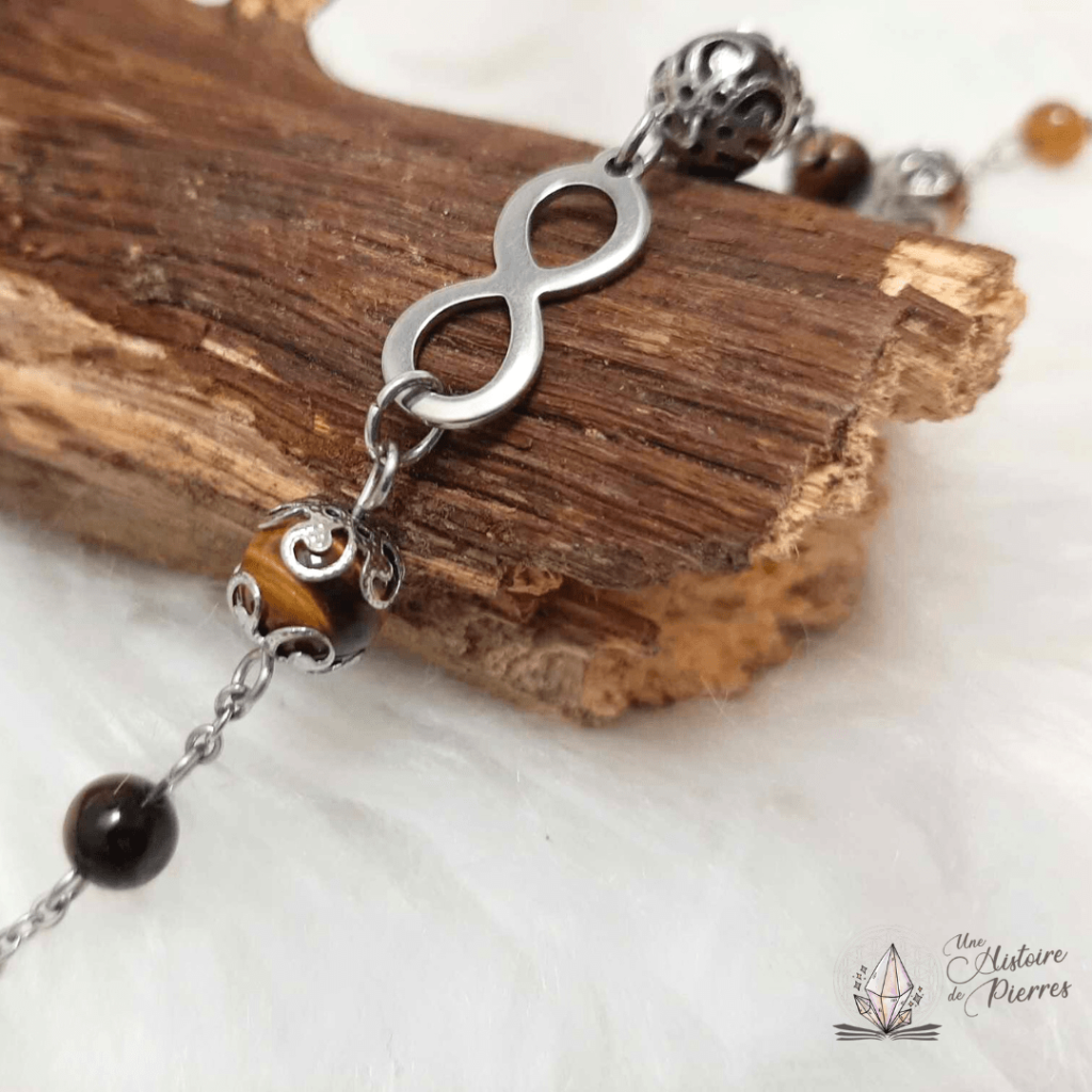 Bracelet Infini en Oeil de Tigre