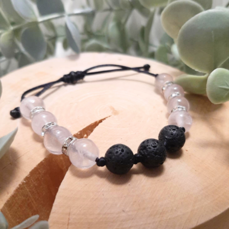 Bracelet Huiles Essentielles Quartz rose