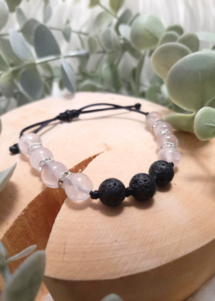 Bracelet Huiles Essentielles Quartz rose